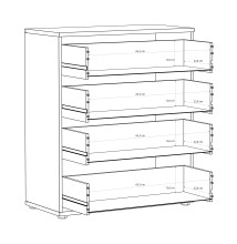 Schubkastenkommode >TEMPRA2< in Sand - 73,7x85,5x34,8cm (BxHxT)