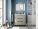Waschtisch >LEA< in Alaska Eiche Dekor / Anthrazitgrau - 80x86x45 (BxHxT)