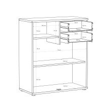 Kommode >TEMPRA2< in Sand - 73,7x85,5x34,8cm (BxHxT)