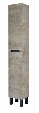 Hochschrank >LEA< in Alaska Eiche Dekor / Anthrazitgrau - 30x182x25 (BxHxT)