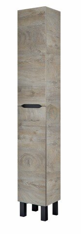 Hochschrank >LEA< in Alaska Eiche Dekor / Anthrazitgrau - 30x182x25 (BxHxT)