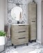 Hochschrank >LEA< in Alaska Eiche Dekor / Anthrazitgrau - 30x182x25 (BxHxT)
