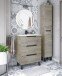 Hochschrank >LEA< in Alaska Eiche Dekor / Anthrazitgrau - 30x182x25 (BxHxT)