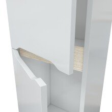 Badezimmer-Set >LEA< (3-tlg.) in Weiß glänzend / Eiche Dekor - 80x86x45 (BxHxT)