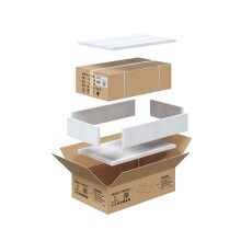 Badezimmer-Set >LEA< (3-tlg.) in Weiß glänzend / Eiche Dekor - 80x86x45 (BxHxT)