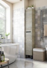 Badezimmer-Set >LEA< (3-tlg) in Alaska Eiche Dekor / Anthrazitgrau