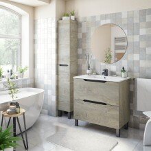 Badezimmer-Set >LEA< (3-tlg) in Alaska Eiche Dekor...