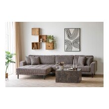 Couchtisch >Prague< in Braun, MDF, Marmodekor - 60x40x80cm (BxHxT)