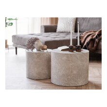 Satztisch >Prague< (2-tlg.) in Marmor, MDF, Marmor-Dekor - 40x48cm (HxD)