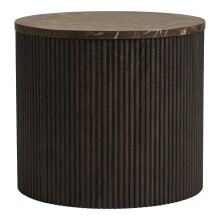 Beistelltisch >Rota< in Dunkelbraun / Marmor-Dekor, MDF, Dekor - 40x45cm (HxD)