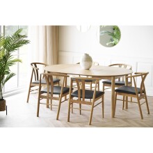 Kulissen-Esstisch >Bundaberg< (ausziehbar) Eiche, MDF, Dekor - 75/120/170/220x75x120cm (BxHxT)