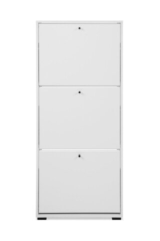 Schuhkipper >Lüneburg< in weiß, Holzwerkstoff - 58x133x25cm (BxHxT)