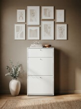 Schuhkipper >Lüneburg< in weiß, Holzwerkstoff - 58x111x25cm (BxHxT)