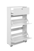 Schuhkipper >Lüneburg< in weiß, Holzwerkstoff - 58x111x25cm (BxHxT)