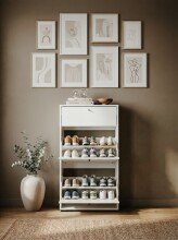 Schuhkipper >Lüneburg< in weiß, Holzwerkstoff - 58x111x25cm (BxHxT)