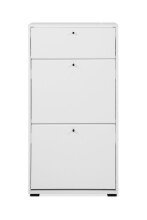 Schuhkipper >Lüneburg< in weiß, Holzwerkstoff - 58x111x25cm (BxHxT)