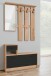 Kompaktgarderobe >Rudolf< in Artisan Eiche Dekor / Schwarz - 100x180x25 (BxHxT)