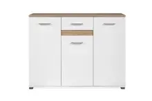 Sideboard >Volos< in weiß / Artisan Eiche...