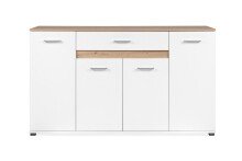 Sideboard >Volos< in weiß / Artisan Eiche...