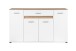 Sideboard >Volos< in weiß / Artisan Eiche Dekor - 157x91x38 (BxHxT)
