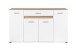 Sideboard >Volos< in weiß / Artisan Eiche Dekor - 157x91x38 (BxHxT)