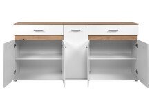 Anrichte >Volos< in weiß / Artisan Eiche Dekor - 196,5x91x38 (BxHxT)