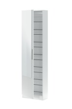 Schuhschrank >KRISTAL< in Artik Weiß - 50x180x22 (BxHxT)