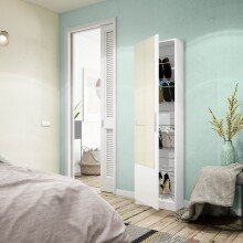 Schuhschrank >KRISTAL< in Artik Weiß - 50x180x22 (BxHxT)