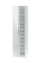 Schuhschrank >KRISTAL< in Artik Weiß - 50x180x22 (BxHxT)
