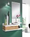 Garderoben-Set >DHALIA< in Artik Weiß / Nodi Eiche Dekor - 81x116x29 (BxHxT)