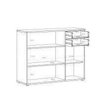 Sideboard >TEMPRA2< in Sand - 108,8x85,5x34,8cm (BxHxT)