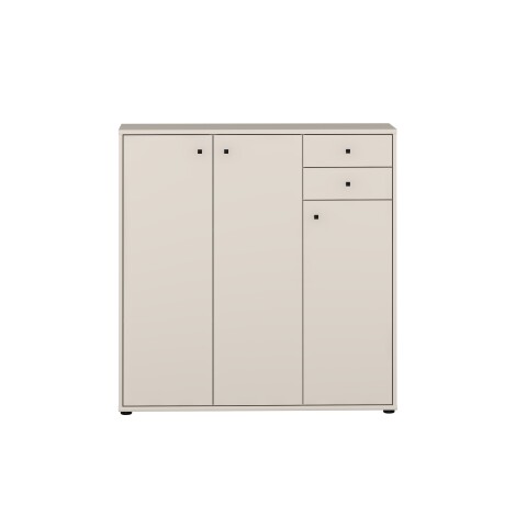 Sideboard >TEMPRA2< in Sand - 108,8x111,1x34,8cm (BxHxT)
