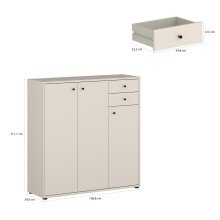 Sideboard >TEMPRA2< in Sand - 108,8x111,1x34,8cm (BxHxT)