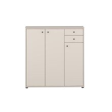 Sideboard >TEMPRA2< in Sand - 108,8x111,1x34,8cm...