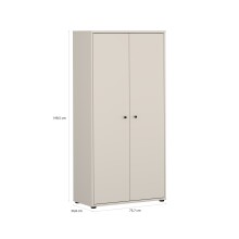 Stauraumschrank >TEMPRA2< in Sand - 73,7x149,5x34,8cm (BxHxT)