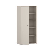 Stauraumschrank >TEMPRA2< in Sand - 73,7x149,5x34,8cm (BxHxT)