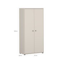 Stauraumschrank >TEMPRA2< in Sand - 73,7x149,5x34,8cm (BxHxT)