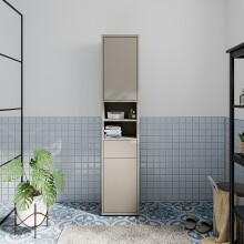 Seitenschrank >ALICE SPRINGS< in Taupe - 39,8x191,9x34,9cm (BxHxT)