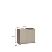 Waschbeckenunterschrank >ALICE SPRINGS< in Taupe - 74,5x63,9x34,9cm (BxHxT)