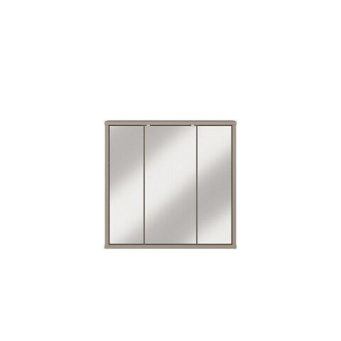 Badezimmerspiegelschrank >ALICE SPRINGS< in Taupe / Spiegel - 74,5x72x23,8cm (BxHxT)