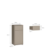 Badkommode >ALICE SPRINGS< in Taupe - 39,8x83,1x34,9cm (BxHxT)