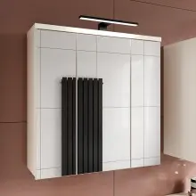 Badezimmerspiegelschrank >VERIS< in Sand / Spiegel...