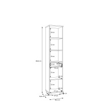 Seitenschrank >VERIS< in Sand - 40,2x186,8x34,8cm (BxHxT)