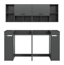 Waschmaschinenumbauschrank >Free< in Anthrazit - 190x195x60cm (BxHxT)