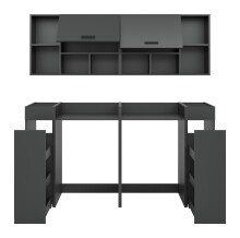 Waschmaschinenumbauschrank >Free< in Anthrazit - 190x195x60cm (BxHxT)