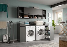 Waschmaschinenumbauschrank >Free< in Anthrazit - 190x195x60cm (BxHxT)