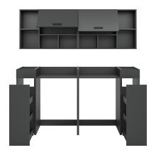 Waschmaschinenumbauschrank >Free< in Anthrazit - 190x195x60cm (BxHxT)
