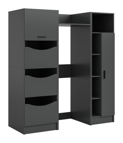 Waschmaschinenumbauschrank >Free< in Anthrazit - 176x195x68cm (BxHxT)