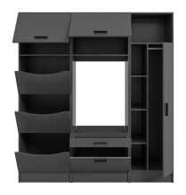 Waschmaschinenumbauschrank >Free< in Anthrazit - 176x195x68cm (BxHxT)