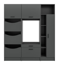 Waschmaschinenumbauschrank >Free< in Anthrazit -...